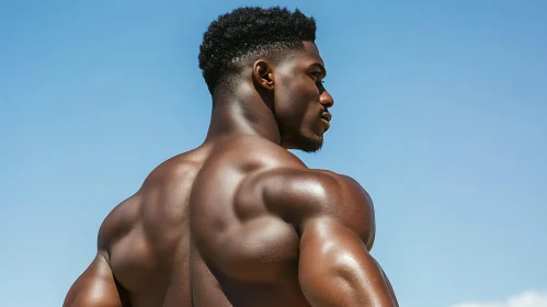 Athletic Man Back View in Sunlight