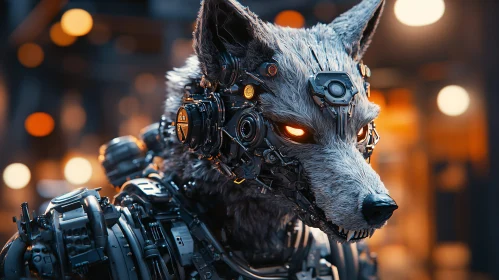 Futuristic Robotic Wolf