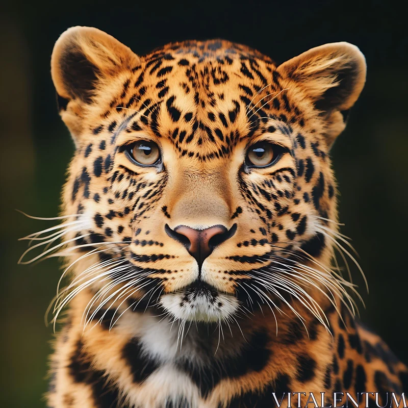 Close-Up of a Leopard's Face AI Image