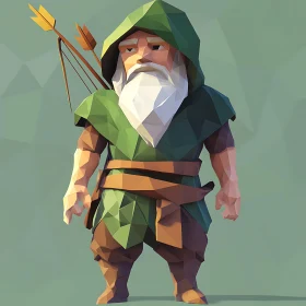 Stylized Archer with Bow and Arrows