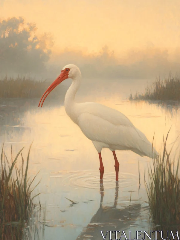 AI ART Wetland Morning Bird