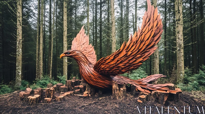 AI ART Phoenix Rising: A Forest Sculpture