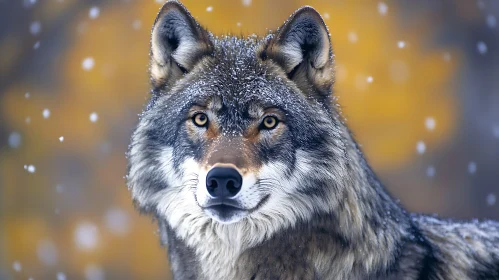 Snowy Wolf Close-Up