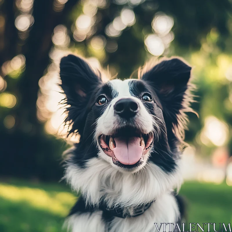 Happy Border Collie Close-Up AI Image