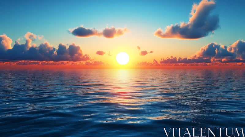 Ocean Sunset Serenity AI Image