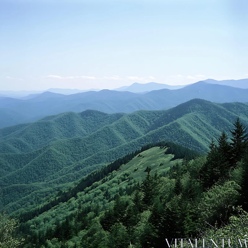 Lush Green Mountains Landscape AI Image