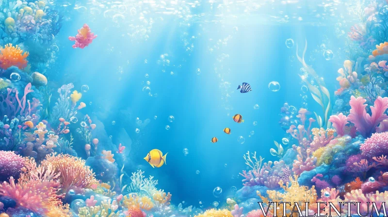 AI ART Underwater Paradise with Colorful Sea Life