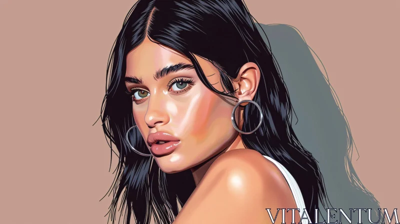 Artistic Portrait of Kylie Jenner AI Image