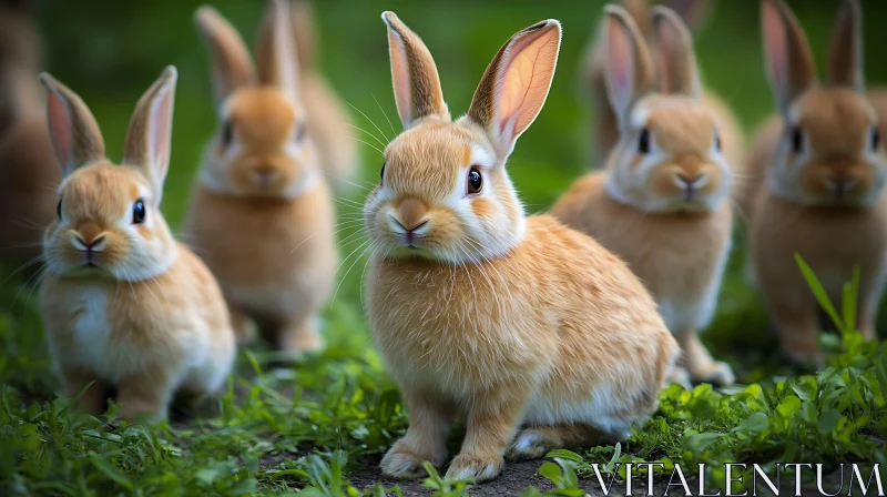 AI ART A Group of Adorable Rabbits