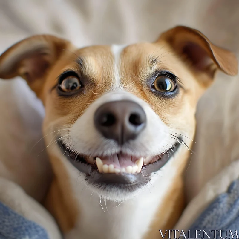 Smiling Dog in Close View AI Image