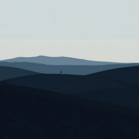 Minimalist Dune Landscape with Silhouette