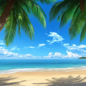 Seaside Bliss: Palm Trees and Azure Waters