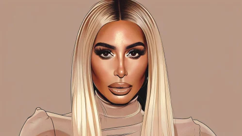 Kim Kardashian Artistic Digital Portrait