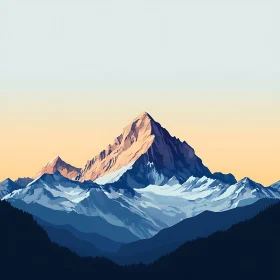 Peaceful Mountain Peaks at Sunset