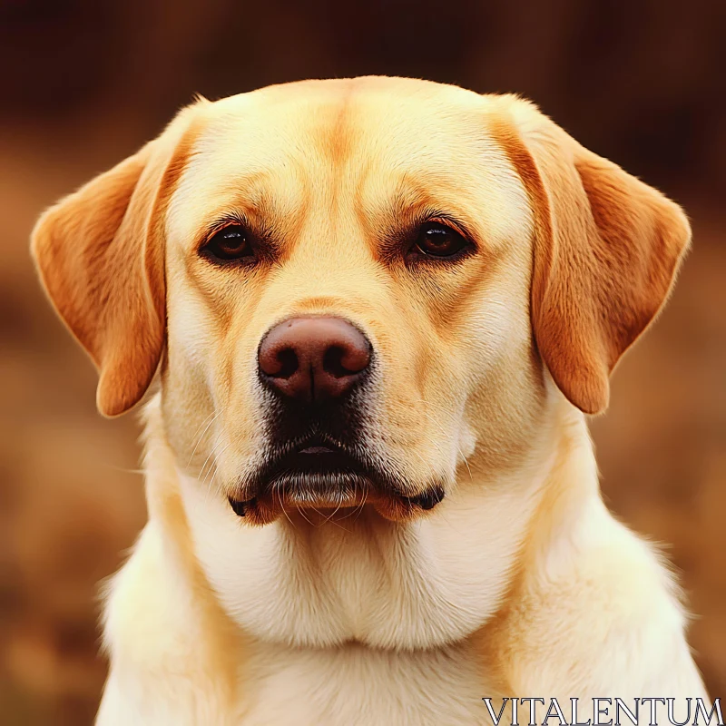 Close-Up of Yellow Labrador Retriever AI Image