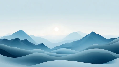 Minimalist Mountain Landscape