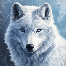 White Wolf with Blue Eyes