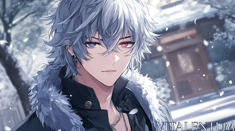 Winter Anime Character Portrait AI Image