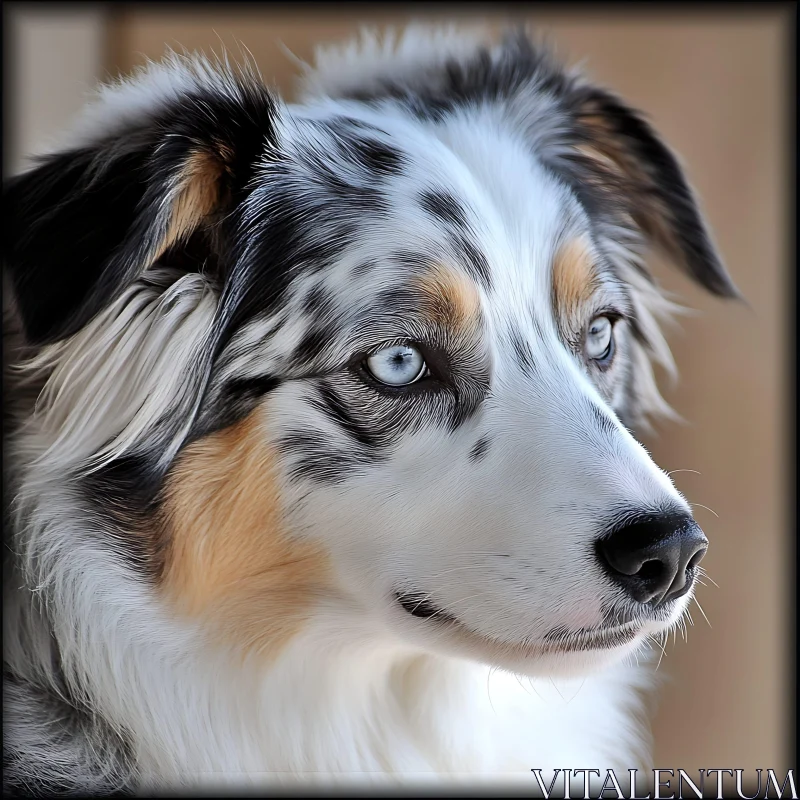 AI ART Blue-Eyed Dog Portrait