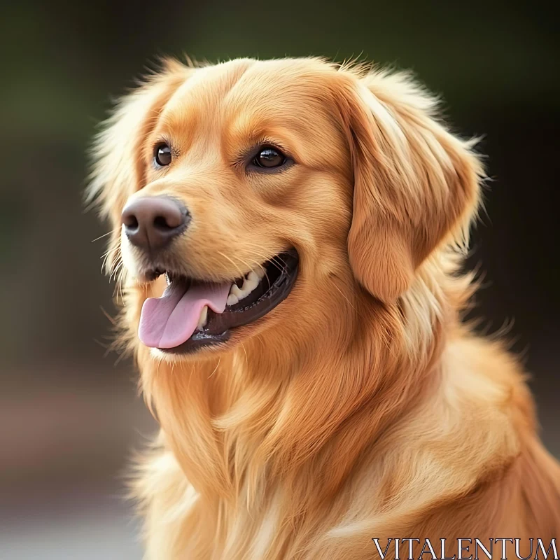 Joyful Golden Retriever Close-Up AI Image