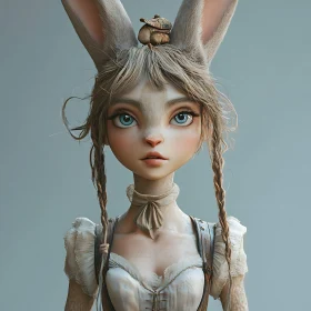 Whimsical Anthropomorphic Bunny Girl Art