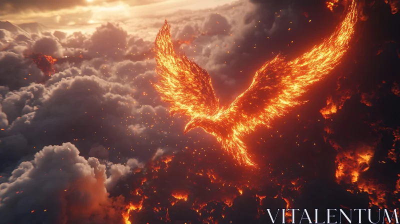 Phoenix in Flames: An Artistic Interpretation AI Image