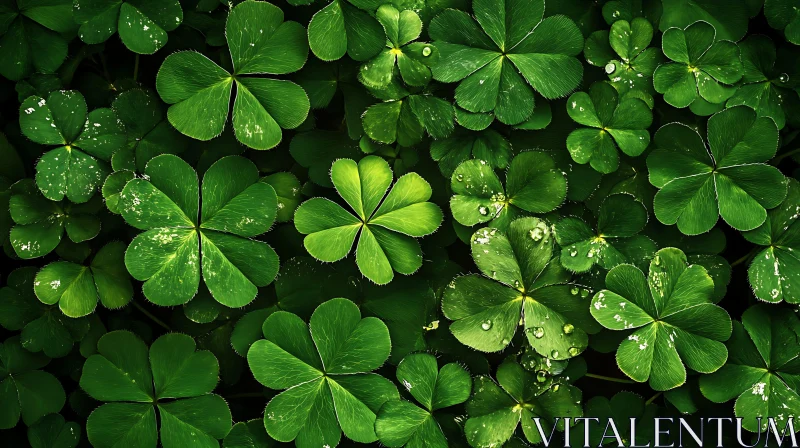 Shamrock Field: Symbol of Irish Luck AI Image