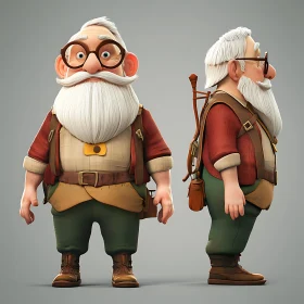 Stylized Cartoon Hiker Character