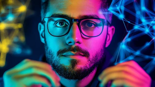 Futuristic Man with Glasses