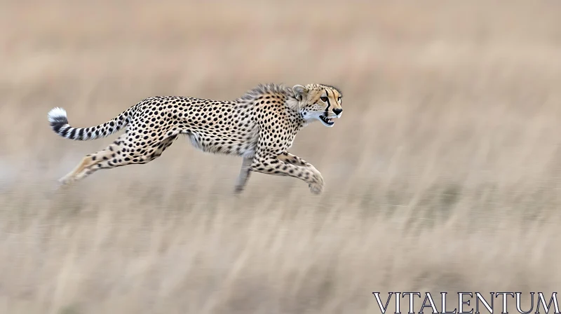 AI ART Running Cheetah in the Savannah