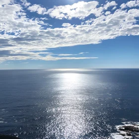 Peaceful Seascape with Sunlight Reflections