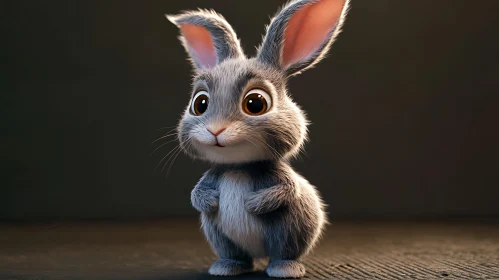 Grey Rabbit with Brown Eyes