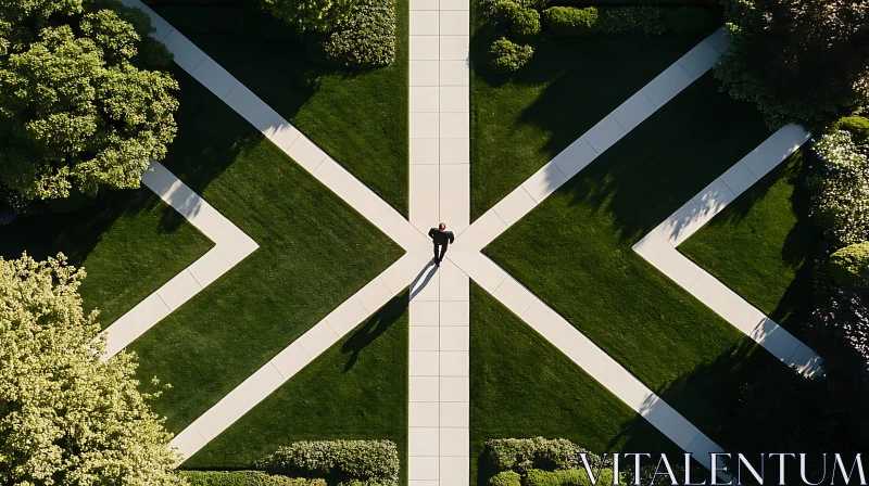 AI ART Aerial View of Person on Green Field