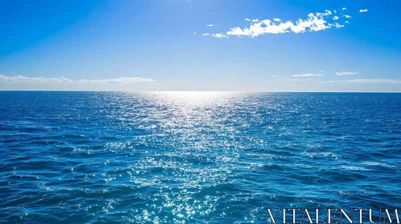 AI ART Endless Blue: A Seascape of Ocean and Sky