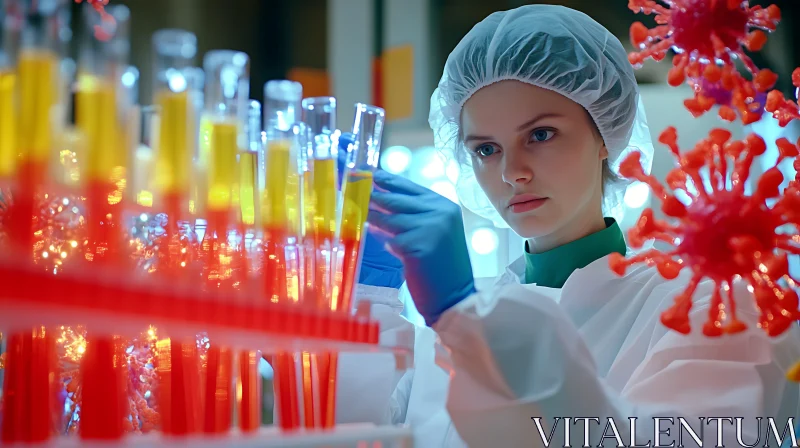 AI ART Lab Research: Scientist and Virus Samples
