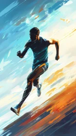 Captivating Runner Silhouette in Motion