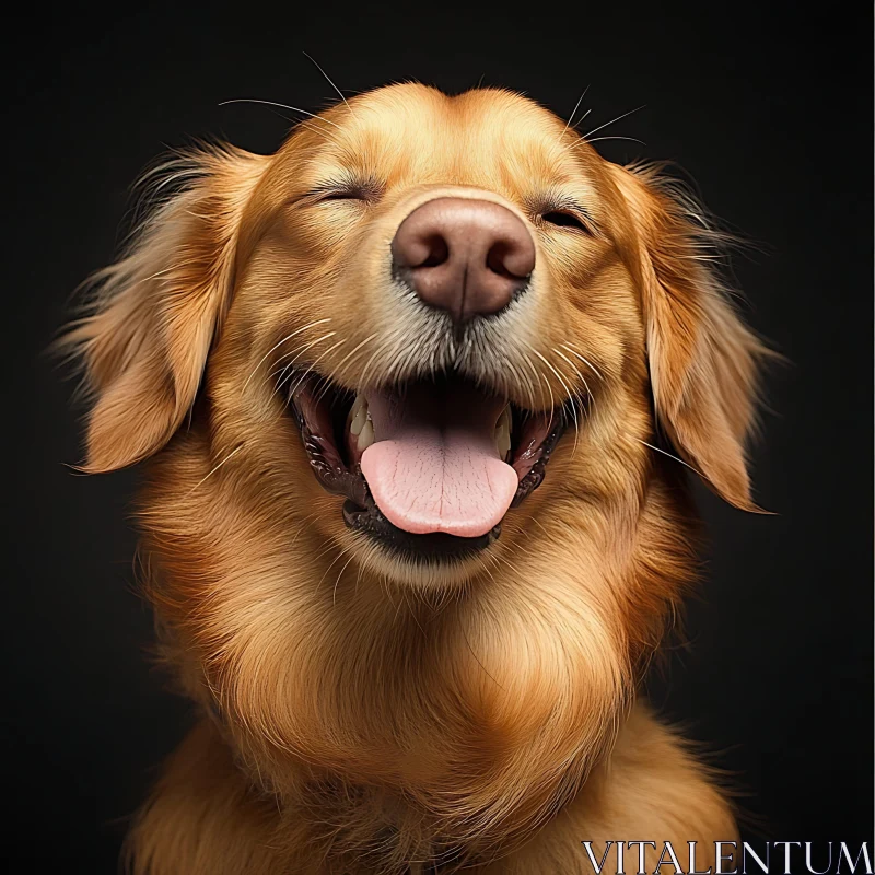 Happy Golden Retriever Dog Portrait AI Image