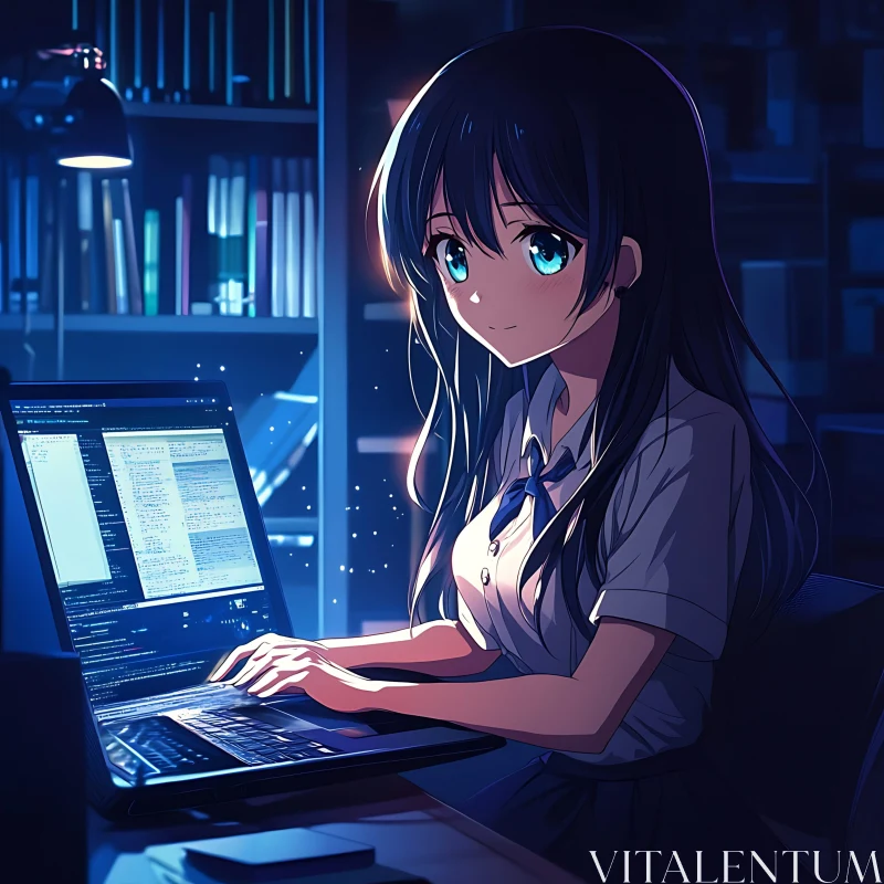 Schoolgirl Programmer AI Image