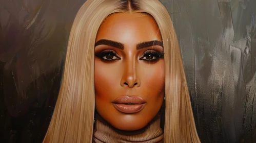 Detailed Kim Kardashian Portrait with Stunning Makeup