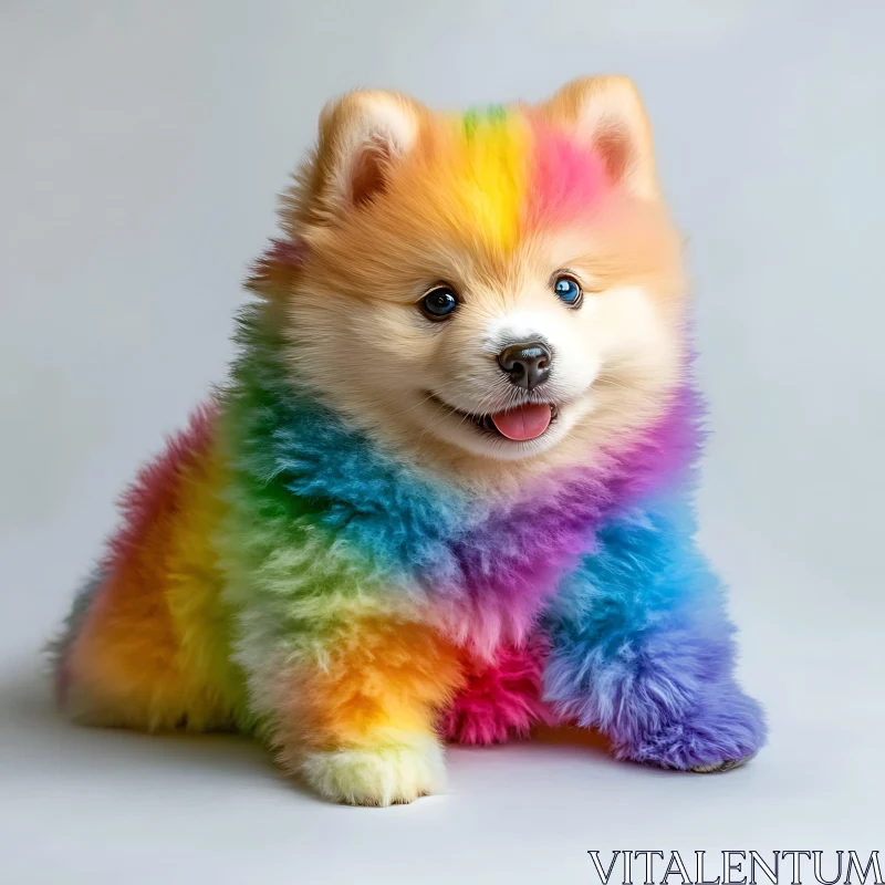 Cute Multicolored Puppy AI Image