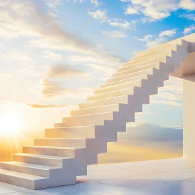 White Staircase to Sky