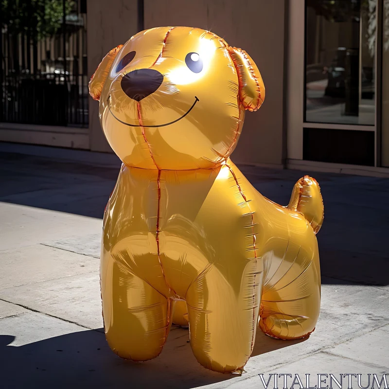 Outdoor Inflatable Yellow Dog Toy AI Image