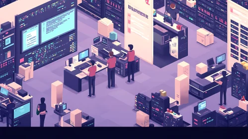 Data Center Isometric Illustration