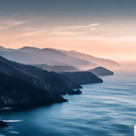 Tranquil Ocean View with Mountains