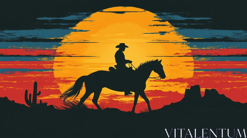 AI ART Western Scene at Sunset