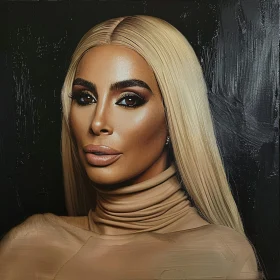 Glamorous Kim Kardashian in Blonde