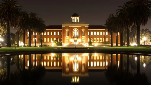 Nighttime Building Reflection