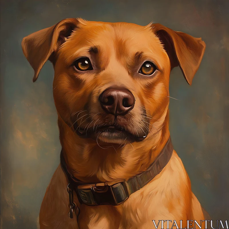 Lifelike Brown Dog Art with Realistic Features AI Image