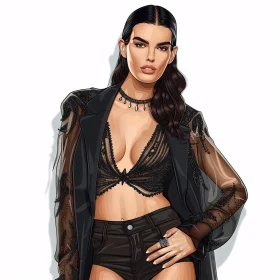 Stylish Kendall Jenner Modern Portrait