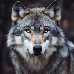 Wolf Close-Up: Wild Predator Stare